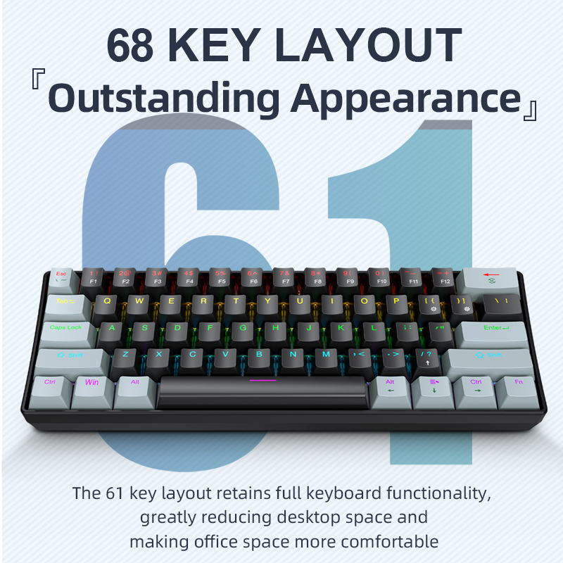 Gaming Keyboard E Yooso - Мини-механическая клавиатура APAYADO K61, проводная, 61