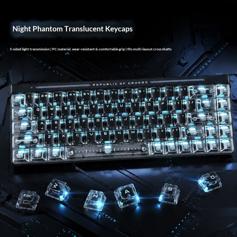 Keyboard Gaming Black - Прозрачные клавиши с подсветкой, высота OEM,