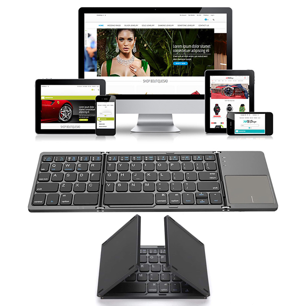Gaming Keyboard Budget - Портативная складная складная клавиатура, мини-беспроводная Bluetooth-клавиатура,