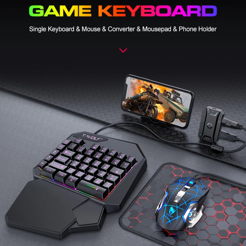 T-WOLF TF900 клавиатура для од – обзор и цена Gaming Keyboard Mini
